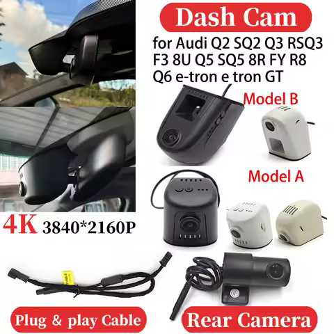 for Audi Q2 SQ2 Q3 RSQ3 F3 8U Q5 SQ5 8R FY R8 Q6 e-tron e tron GT UHD Car 4K Video Recorder DVR Dash