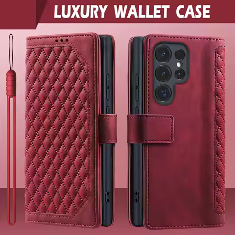 Flip leather wallet case for Samsung Galaxy S25 Ultra 5G S24 S23 FE S22 Plus S21 S20 S 25 24 S25+ S2