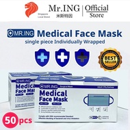 Mr.Ing 3Ply Disposable mask Adult plain color Face Mask (50pcs)