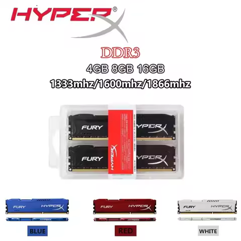 DDR3 Memoria RAM HyperX FURY PC Ram Desktop 4gb 8gb 16gb 1333MHZ 1600Mhz 1866Mhz 240Pin DIMM 1.5V PC