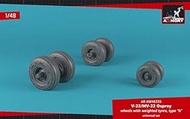 Armory AW48335-1/48 V-22/MV-22 Osprey Wheels w/Weighted Tires Type"b" Model