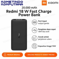 Xiaomi Redmi PowerBank 20000mAh Power Bank HITAM 18W Fast Charging Original 100% JAMIN RESMI INDONES