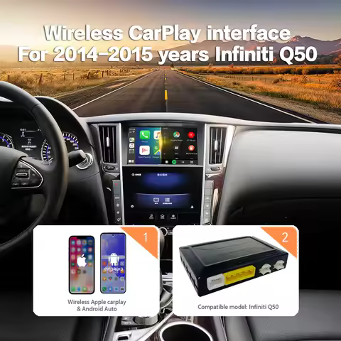 CarPlay Android Auto Interface | For Infiniti Q50 Q60 QX50 2014–2015