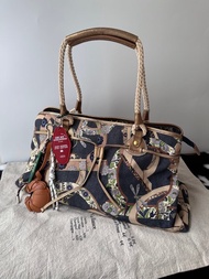 中古包 Ferragamo 菲拉格慕 特別款 藍色牛仔印花托特包