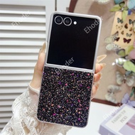For Samsung Galaxy Z Flip8 7 6 5 4 3 Phone Case for Flip8 Flip7 Flip6 Flip5 Silver frame Plating Bli