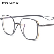 FONEX ไทเทเนียมบริสุทธิ์แว่นตากรอบผู้ชาย2022ใหม่วินเทจสแควร์แว่นตาสายตาสั้นแว่นตาแสง F85720