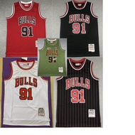 new  man Chicago Bulls 91 Dennis Rodman embroidery basketball jersey