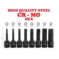 [Hex] CR-MO Driver Impact Bit Socket Set for Torque Spanner Ratchet Socket Wrench (M)