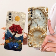 Camera Protection Cover For Vivo Y70s Y70t Y51s Y51t Casing Elegant Flower Painted Soft Silicone Pho