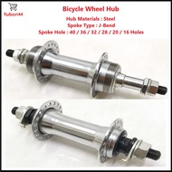Bicycle Hub, 14G J-Bend Spoke Steel Wheel Hub Assembly, Front Hub Rear Hubs 16H/20H/28H/32H/36H/40H - MTB City Kids Bike