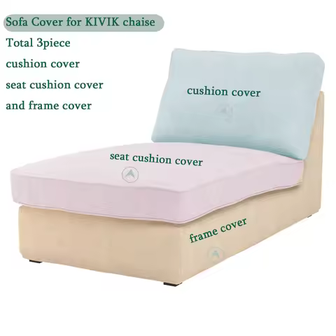 CRIUSJA Couch Covers for Kivik Sectional Sofa Chaise Longue, Sofa Slipcovers for Living Room Couch C