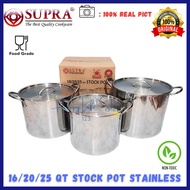 SUPRA Stock Pot 3IN1 (16/s20/25QT) SUPRA Stainless Steel Pot Non Steamer