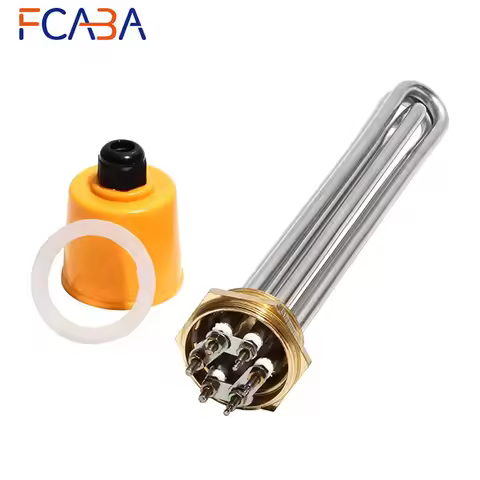 FCABA 1 1/2" Copper Thread Immersion Water Heater 220V/380V 3KW/4.5KW/6KW/9KW/12KW 304SUS Electric H