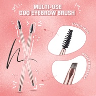 PINKFLASH Multi-use Duo Eyebrow Brush Professional Makeup Tool Spoolie Brush and Angled Brow Brush E