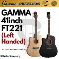 GAMMA Series 41 inch Acoustic Guitar Left Handed (FT221 LH) - All Natural (EBGDAE) Free bag kidal tangan kiri guitar