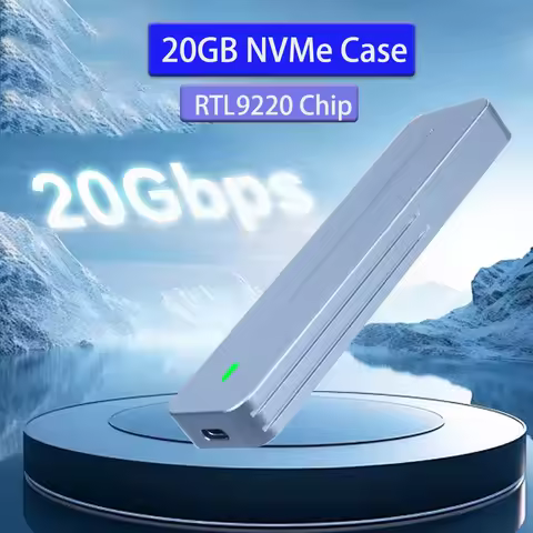 M.2 SSD NVMe Enclosure 20Gbps PCIe M.2 SSD Case Portable Hard Disk Box USB C 3.2 Gen2x2 External Ada