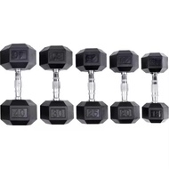 Hex Dumbbell 5LBS - 25LBS Rubberized Hexagon Dumbbbells with Metal Handle (1 PIECE)