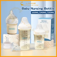 LAKOE Square Baby Milk Bottle PPSU Hegen Bottle Newborn Set 330ML Puting Botol Susu Newborn Anti-ter