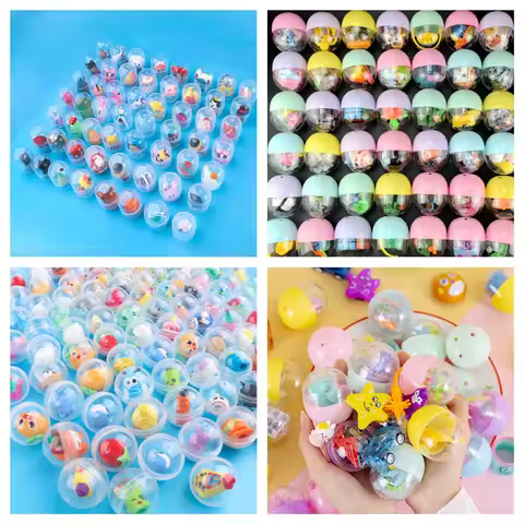 12/24/36 Pcs 32mm-45mm Surprise Capsule Gacha Ball Kids Birthday Party Gift Pinata Filler Easter Car
