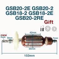 Armature Accessories for Bosch GSB20-2E 20-2 GSB18-2 GSB18-2E GSB20-2RE Impact Drill 5teeth Rotor An