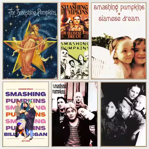 1pc Band The S-Smashing Pumpkins Poster Sticker Print Waterproof Wall Art For Living Room Bedroom Ho