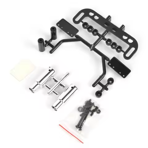 Plastic Dual Exhaust Pipe License Plate Frame Kit for Tamiya Yokomo HPI HSP 1/10 Scale RC Drift Raci