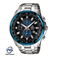 Casio Edifice EF-539D-1A2 Analog Quartz Tachymeter Chronograph Blue Tone Stainless Steel 100M Men's Watch