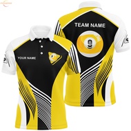 Personalized 9-ball billiards polo shirt for men, customized 9-ball billiards shirt VHM0564