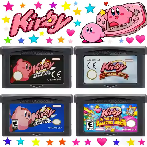 New GBA Kirby Games Cards Cartridge 32-Bit Video Game Console Card Amazing Mirror Nightmare in Dream
