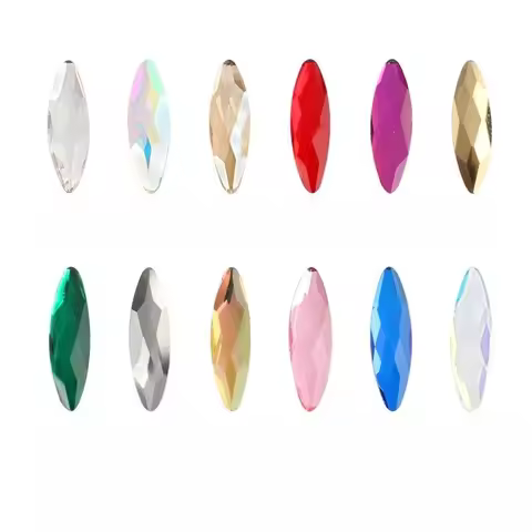22Colors 3*11mm Horse eye Boutique Flat bottom nail art rhinestones Glass crystal 3D nail decoration