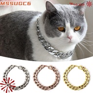 MSSUGYL Chain Dog Collar, Cat Dog Gold Necklace Chain Collar Pet Necklace, Fashion Adjustable Gold C