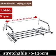 Ampaian Pengeringan Baju Stainless Steel Foldable Laundry Drying Rack Movable Telescopic Balcony Clo