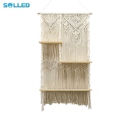 Macrame Wall Hanging Shelf Rack Wall Shelves 3 Tier Hanger Decor Organizer Rack For Home Storage Ind