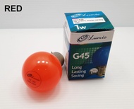 LUMIC G45 1W B22 LED COLOUR BULB X 10 UNIT