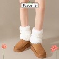 FAVORITEGOODS Plush Fluffy Boots Cover, Warm Thickened Boots Socks,  Coral Velvet Y2K Hosiery Women