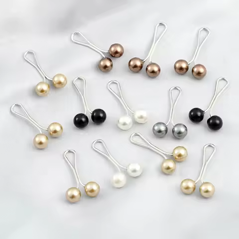 12pcs/lot Drop Pearls Pins Muslim Women Shawl Scarf Clips Lady Scarves Hijab For Women Pearl Brooch 