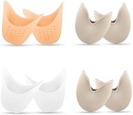 4 Pairs Toe Pads for Pointe Shoes(2 Pairs Cotton Pointe Shoe Toe Pads & 2 Pairs Silicone Gel Pads Po
