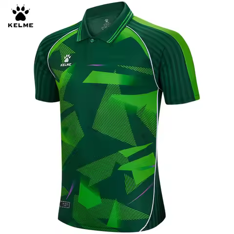 Kelme Men's Breathable Football Jacket Outdoor Running Sports Short Sleeve Polo Casual Comfortable Q