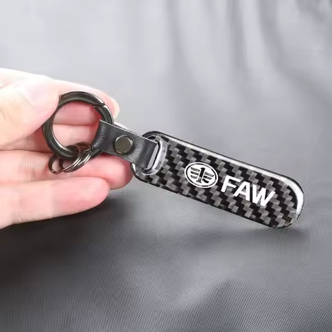 Car Keychain Carbon Fiber Auto Accesssories For FAW V5 X80 B50 Besturn X40 T77 V2 Vita F5 V70 D60 J6