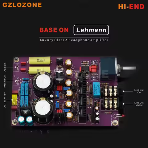 Classic HI-END Base On Lehmann Class A Headphone Amplifier LEM Preamplifier DIY Kit/Finished Board W