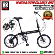 [SG READY STOCK] Foldable Bike 16 inch wheel 6 speed bicycle SHM (free delivery and bike assembly)