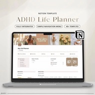 Notion Template ADHD Digital Planner | Focus Planner | Productivity Self Care Planner