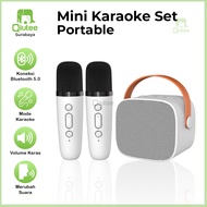2 Mic Mini Speaker Bluetooth Karaoke Set Lengkap Speaker Bluetooth Mic Wireless Mini Full bass Porta