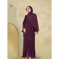 LA Pleated jubah abaya dress muslimah dress plus size Premium Abaya jubah Ironless long dress nikah 