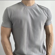 H2O 丨 Original Solid Color Short-Sleeved Men's Sports Top [Slinky Sleeves Look Big] Fitness Sports S