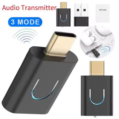 Audio Transmitter Type-C Bluetooth 5.4 Wireless Stereo Music Adapter AptX-LL/HD USB C Type-C BT 5.4 