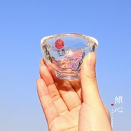 日本原裝進口 津輕耐熱水晶玻璃杯 小功夫茶杯 手工錘紋燒酒杯