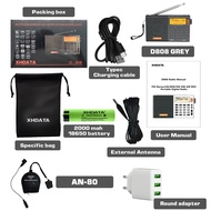 [ได้รับการรับรอง FCC] COD XHDATA วิทยุดิจิทัลพกพา D808 ชุดสุดคุ้ม มาพร้อมกับอะแดปเตอร์และเสาอากาศภาย