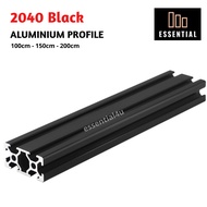 2040 Aluminium Profile Black Colour size 20x40 20cm/40cm/60cm/80cm/100cm for commercial or DIY use