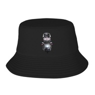 Grey Dwarf Hamster Riding Motorcycle Fisherman's Hat Bucket Hat